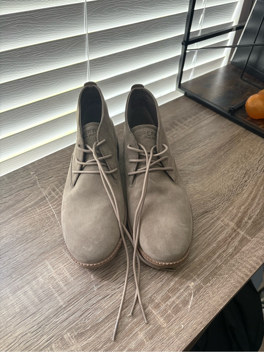 MAKE AN OFFER 
Sperry Women’s Taupe Suede Chukka Boots
NEVER WORN